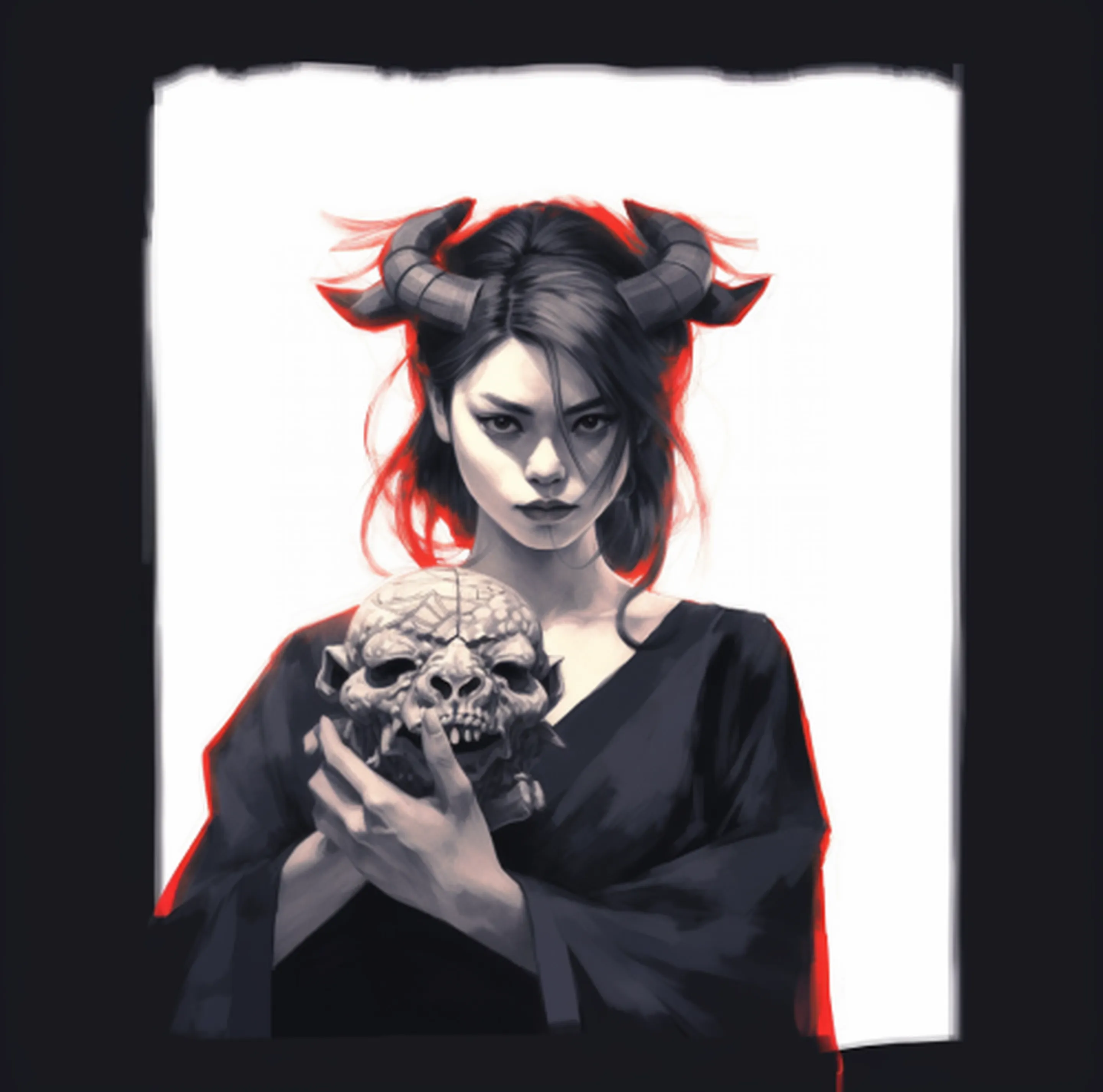 Transient Ink art print oni girl